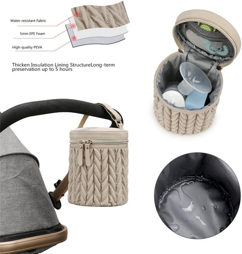 KKTAPOS Breastmilk Cooler Bag, Baby Insulated Bottle Bags, Bottle Cooler Bags Tote On The Go, for Nursing Mom Daycare