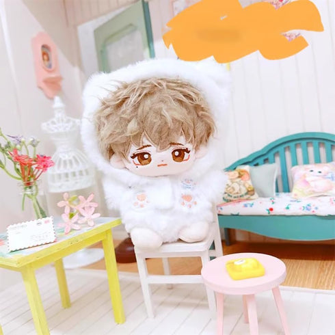 niannyyhouse Plush Doll Clothes - Hoodie Pants Milk Bear Outfit Accessories for 10cm~15cm Dolls
