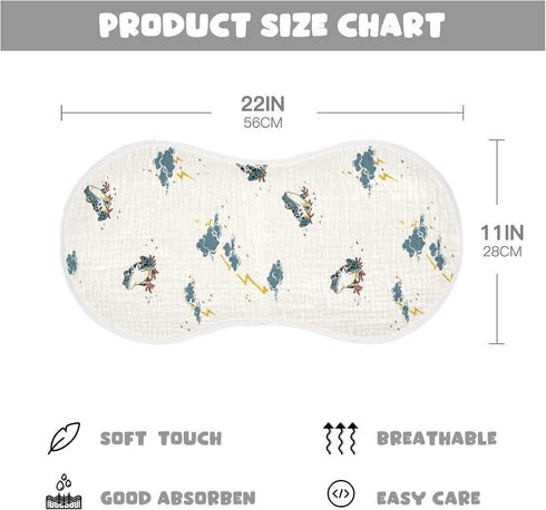 decor gift 4 Pack 22x11in Cotton Newborns Burp Cloths Soft Touch Japanese -e Style Frog Offwhite Baby Burp Rags