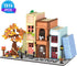 Set, RAVAYO Creative Bookcase Building Cafe House Building Block Toy Gift for Adults,Mini Bricks