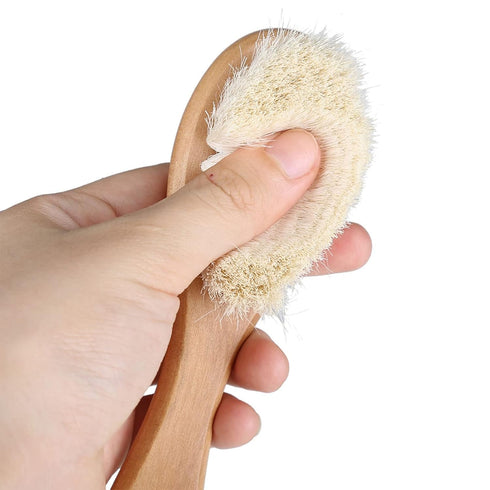 Baby Hair Brush, Wooden Handle, Soft Goat Hair, Infant Head Massage Grooming Comb, Newborns & Toddlers