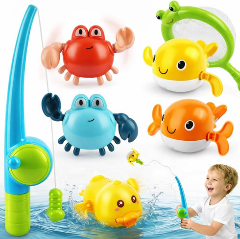 TOY Life Bath Toys for Kids Ages 1-3, Magnetic Fishing Game with