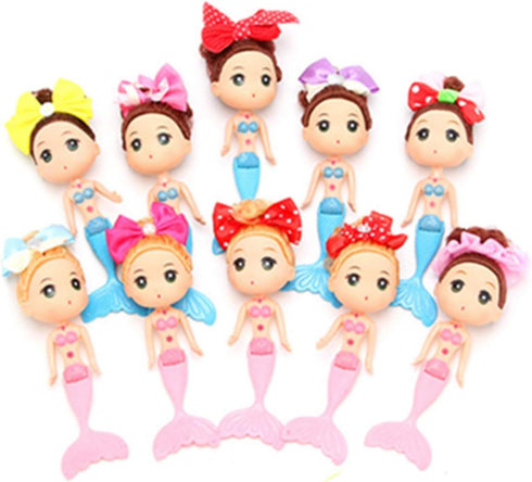 10 Pcs Mermaid Figurines: Cake Toppers, Mermaid Figure Collection Playset, Ocean Princess Toy