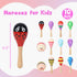 POPLAY 10PCS Mini Wooden Maracas, Musical Instruments for Toddlers, Baby Musical Toys, Infant Learning