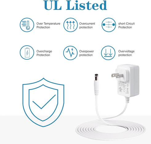 Baby Swing Power Cord, 6V Wall Plug for Maxi Cosi, Jaoul, Larex, and More, 6.7Ft Charging Cable.