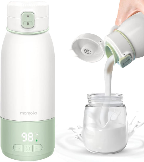 Portable Bottle Warmer for Travel, 17 oz, Temp Control 95F to 131F,