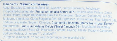 (1 Pack, 50 Natracare Organic Cotton Baby Wipes With Essential Oils of Chamomile, Apricot and Sweet Almond Oil Wipes