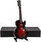 Dselvgvu Wooden Miniature Electric Guitar with Stand and Case Mini Musical Instrument Electric