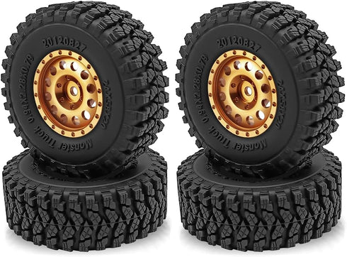 4Pcs 1.0" Soft Rubber Tires for 1/18 TRX4M Defender 1/24 Axial SCX24 Deadbolt Bronco RC Crawler Car (C Style)