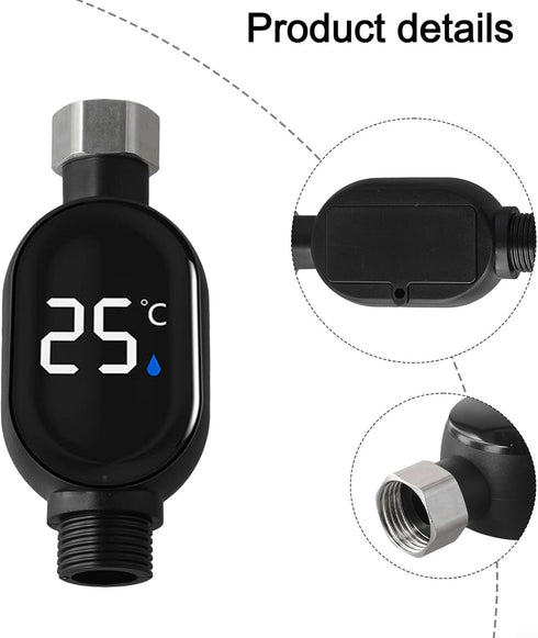 Shophubio 0-99C 1/2 Inch Digital Shower Head Thermometer with LED Color Display, Smart Bath Water Temperature Gauge