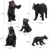 Realistic Wild Life Jungle Animal Figures, Black Bear Family Playset Educational Toys for Kids