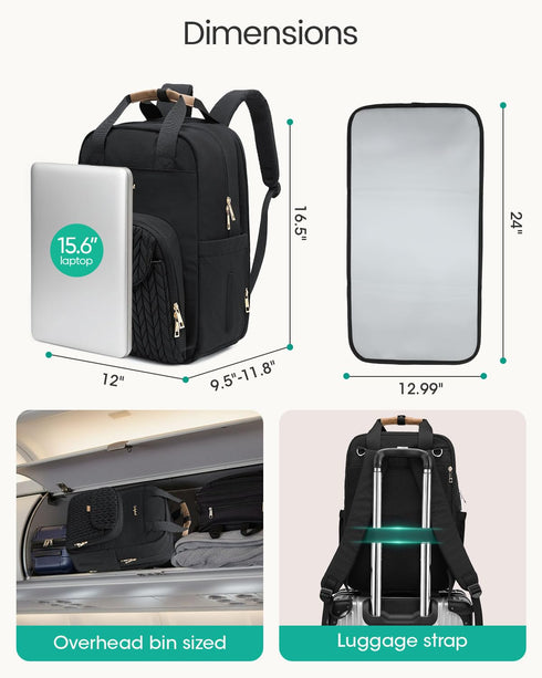 Backpack (26-36L) Qualyphant Extra Large Diaper Bag for Two Kids Twins - Expandable Baby Bag for Mom Girls Boys, Dual
