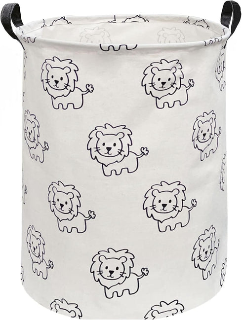 ESSME Baby Hamper, Nursery Laundry Basket, Lion Storage Basket, Toy Bin for Boys, Gift Baskets & Room Decor (Lions)