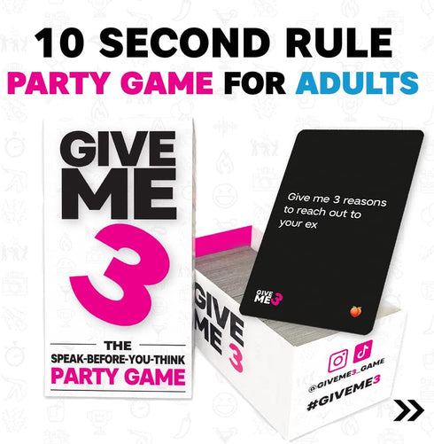 3 10 2+ SAVANA GIVE ME - Fast Paced and Hilarious Second Rule Adult Party Games | Players | Card Game for Adults |