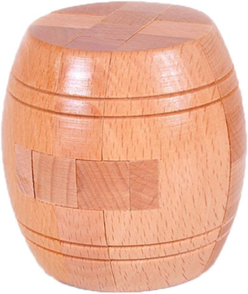 Handmade Powder Barrel Interlocking Wooden Puzzle - Brain Teaser Lock Logic Puzzle for Kids and Adults SHUYUE