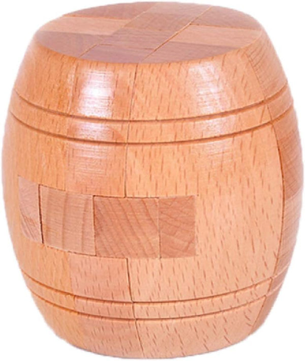 Handmade Powder Barrel Interlocking Wooden Puzzle - Brain Teaser Lock Logic Puzzle for Kids and Adults SHUYUE