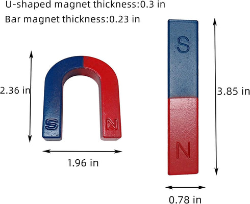 Physics Science Kids Magnet Kit - Educational Experiment Set with Horseshoe & Bar Magnets for Students