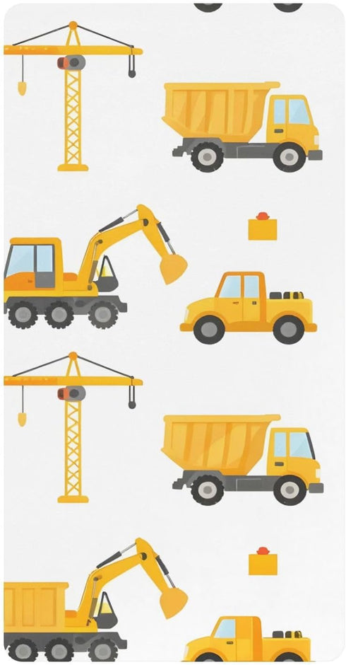 CZXW Cute Construction Vehicles Crib Sheets Fitted 52" x 28" Natural Cotton Soft