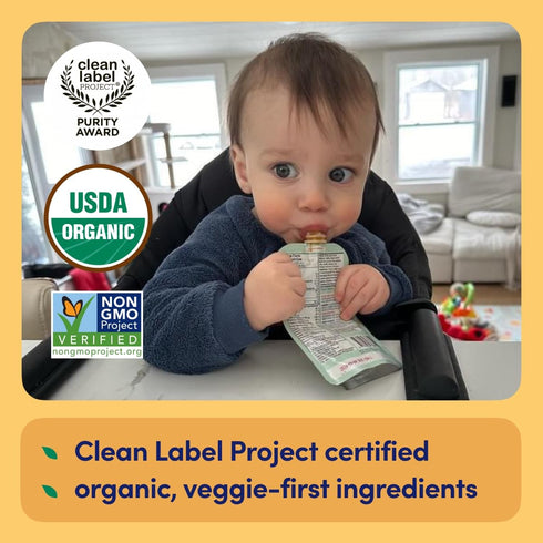 Cerebelly Baby Food Pouches – Organic Carrot Pumpkin (4 oz, Pack of 6) - Healthy Toddler Snacks