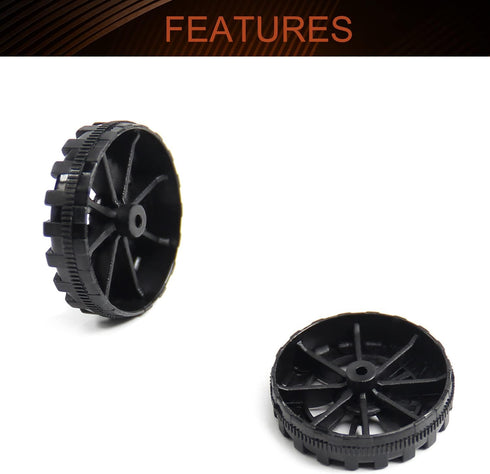 MroMax 30x8mm RC Cars Wheels - 2Packs Black Toys Wheels - Plastic Model Wheels for DIY Toy and RC Car