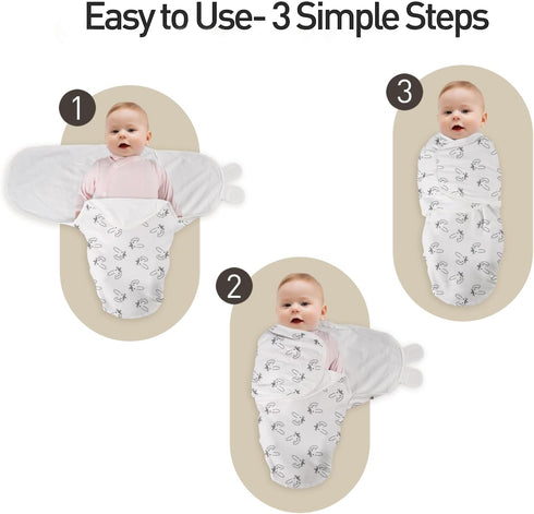 3 Pack 0-3 GLLQUEN BABY Newborn Swaddle - Baby Swaddle Months for Baby Boys and Grils, Adjustable Sleep Sack