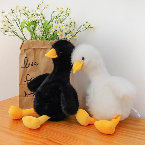 Gwxqybfe (10inch-Black) Duck Stuffed Animal, Stuffed Duck Plush Toys, Birthday for Kid Boys Girls