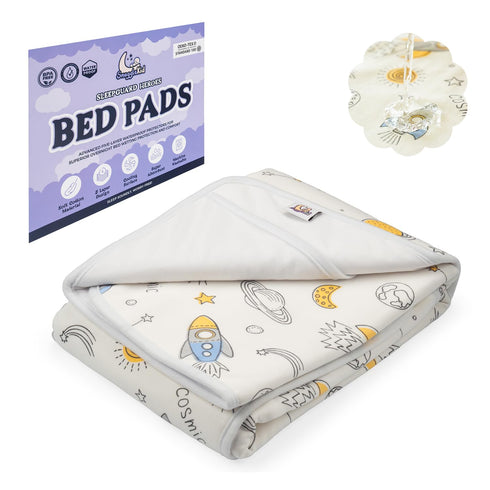 Snugglekid 5 39"x 29" Tuckable Side Bed Wetting Pads Toddlers, Reusable Washable Waterproof Baby Potty Training