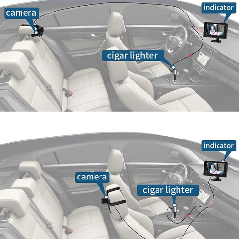 B-Qtech 1080P 360 Baby Car Camera Monitor Night Vision HD Easy to Install Rotating Car Baby Cameras for Back Seat Rear