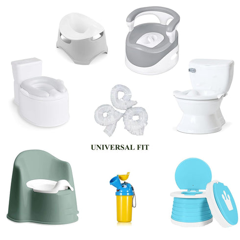 Cover,17x8Inches,Clear 400pieces OULIGET Potty Chair Liners with Elastic, Portable Potty Training Bags, Potty Refill