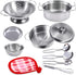 Kids Mini Cooking Toys Set - 11Pcs Pretend Play Kitchen Accessories with Stainless Steel Pots, Pans, and Utensils