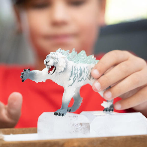 Schleich Eldrador Creatures Mythical Ice Tiger Action Figure - Durable Toy for Boys and Girls, Gift for Kids