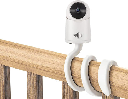 Universal Baby Monitor Camera Mount for Crib - Compatible with Arlo, Owlet, Goodbaby, Adjustable Stand (White)