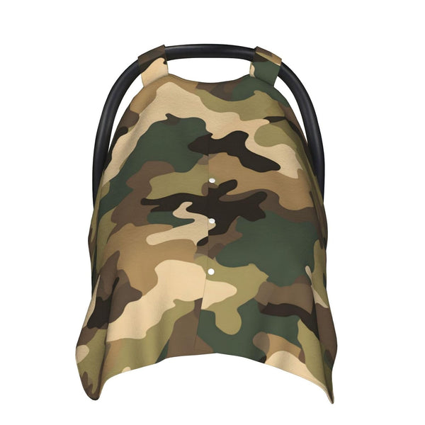 Beubebim Brown Camo Baby Car Seat Canopy Soft Breathable Infant Carseat Cover Summer