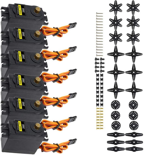 6 Pack MG996R 25T diymore [ Full Brass Gear Gear Torque Digital RC Servo Motors High Torque Gear Servo for JR RC