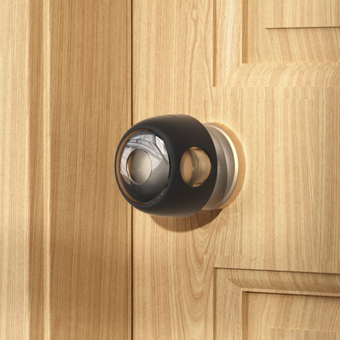 EUDEMON 4 Pack Updated Door Knob Cover, Childproof Safety Lock for Kids, Clear-Black