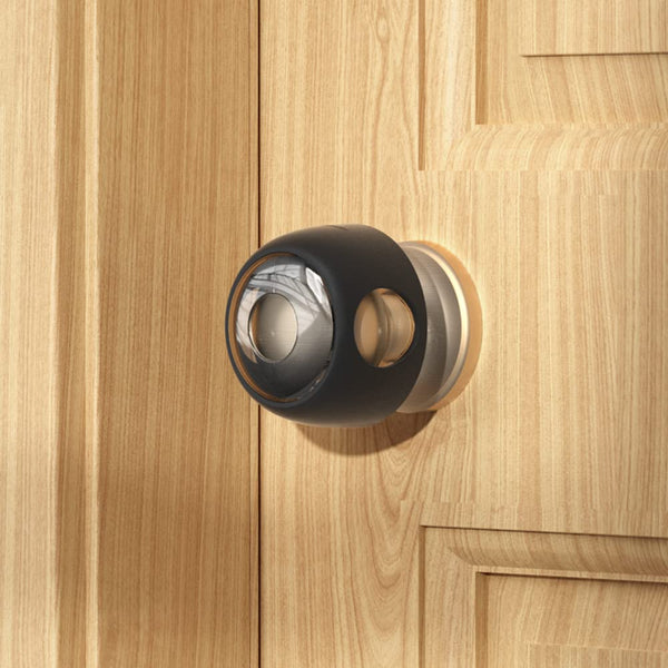 EUDEMON 4 Pack Updated Door Knob Cover, Childproof Safety Lock for Kids, Clear-Black