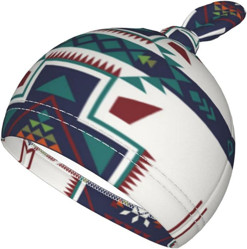 Western Aztec Newborn Baby Swaddle Blanket, Native Southwest Sleep Sack Wrap with Beanie Hat Sets for Infant Boy Girl