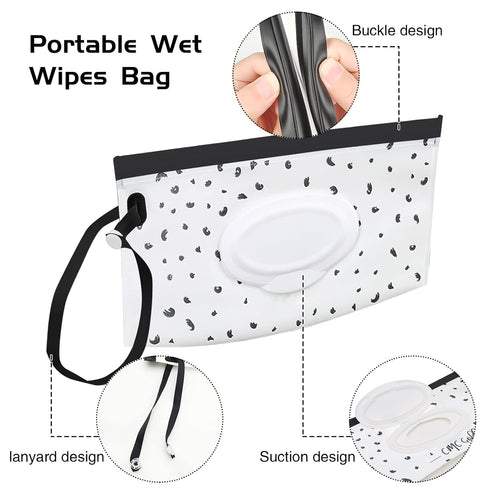 2 Pack Baby Wipe Dispenser, Portable Wet Wipe Pouch, Reusable & Refillable Reusable Travel Wet Wipe Pouch for Bathroom