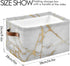 White Gold Marble Storage Basket Bin - Large Fabric Toys Storage Cube Box for Nursery Bedroom