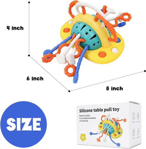 Baby Silicone Suction Cup Toy for High Chair, Toddler Sensory Toy for 6-12 Months, Montessori