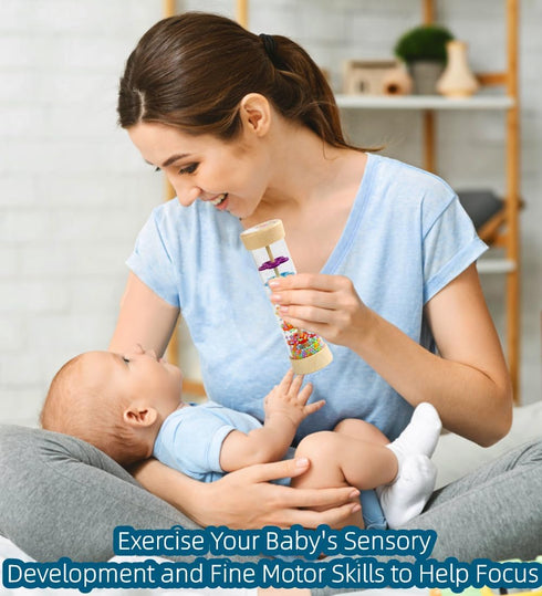 Oneshow Wooden Rainmaker Montessori Toys for Baby 6-12 Months, Rain Sticks for Kids, Musical Instruments for 1 Year Old