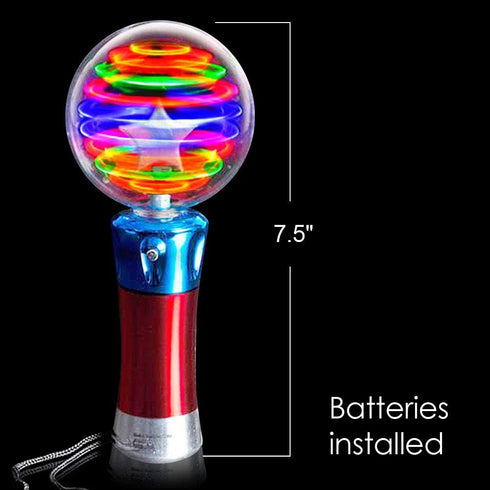 ArtCreativity Spinning Light Up Toy Wand Magic Ball with LED Lights, Sensory Spinner for Kids, Party Favors & Classroom