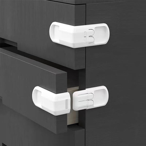 DHinkyoung 4 Pcs Safe Drawer Locks, Update Child Proof Cupboard Locks, Dual-button Baby