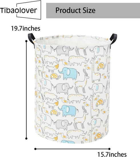 Animal Baby Laundry Basket, Kids Toy Storage Bin for Boys Room Decor, Baby Nursery Hamper Gift Baskets (Animal)