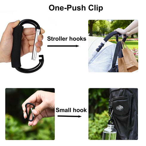 Stroller Hooks for Hanging Bags and Shopping Hanging Purses, Large Stroller Accessories Multifunctional Stroller Hook