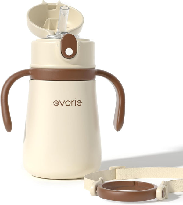 Evorie Leak Proof Vacuum Insulated Water Bottle, 316L Stainless Steel Sippy Cup