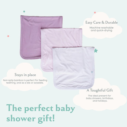 3-Pack, Caden Lane Premium Baby Burp Cloths, Ultra Soft & Absorbent, Gender Neutral for Newborn, Boy & Girl, Essentials