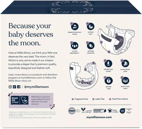 Generic 7 Count 44) 1 Pack Millie Moon Luxury Diapers ~ (Size and ~ ~ White.
