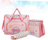 Hohopeti Set Mummy Multi-function Large Capacity Diaper Bag Stylish Tote Changing Pad Bottle Holder and Bag for Travel
