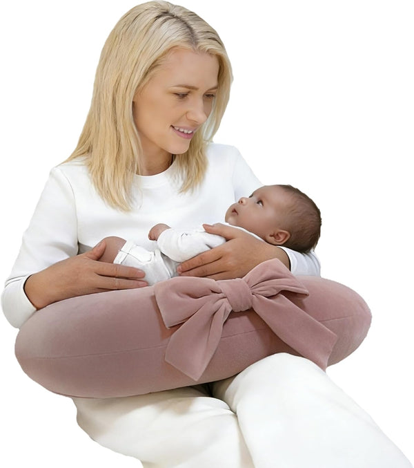 ZHIXUHZ Nursing Pillow, U-Shaped Breastfeeding Support Cushion for Bottle & Breast Feeding (Pink)